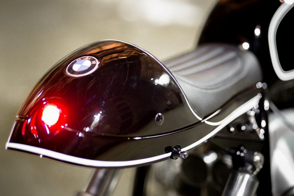 custom bmw motorcycle rear light inside the fender