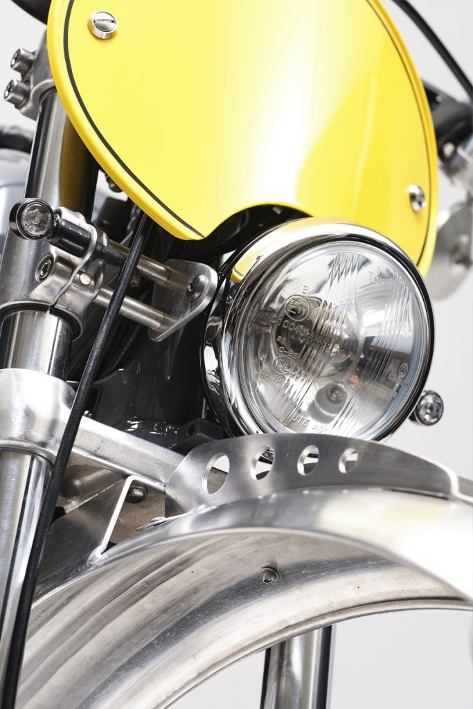 custom motorcycle front light panel in yellow