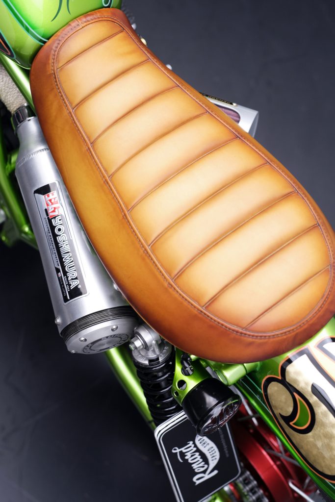 light brown motorcycle seat