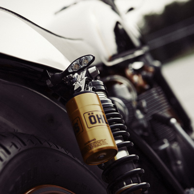 öhlins rear shock canister in gold