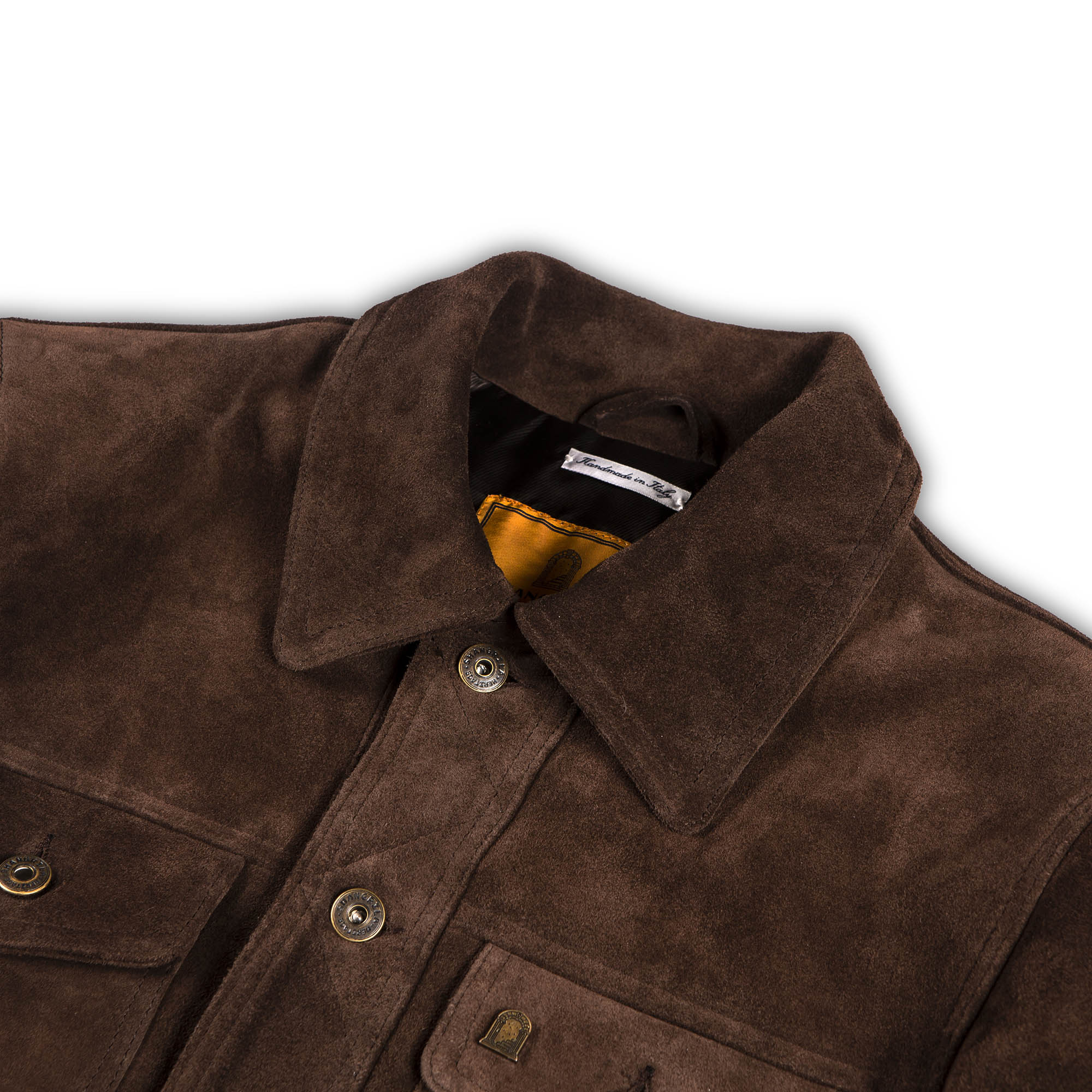 Shangri-La Heritage | “Terracotta'' jacket in Brown Suede - Renard ...