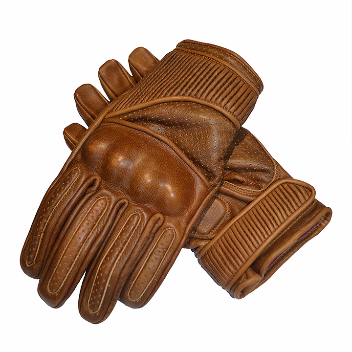 brown leather motorcycle gloves