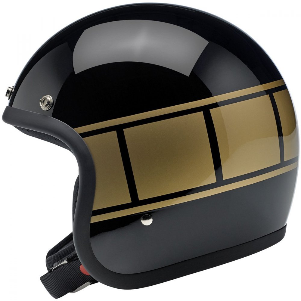 black gold motorcycle helmet